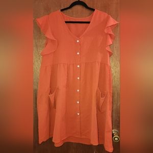 Orange Shein XL baby doll dress